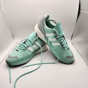 Adidas ZX 2K Boost FX6865‎ Women's 9 Mint Green White Gray Running Sneakers